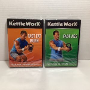 Kettle Worx Bell Fast Fat Burn & Fast Abs Set Fitness 10 Min Workout 2 DVD